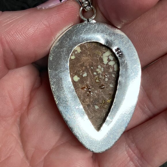 Wild Horse Turquoise Magnesite Pendant Crazy Horse Appaloosa Stone - Picture 5 of 7